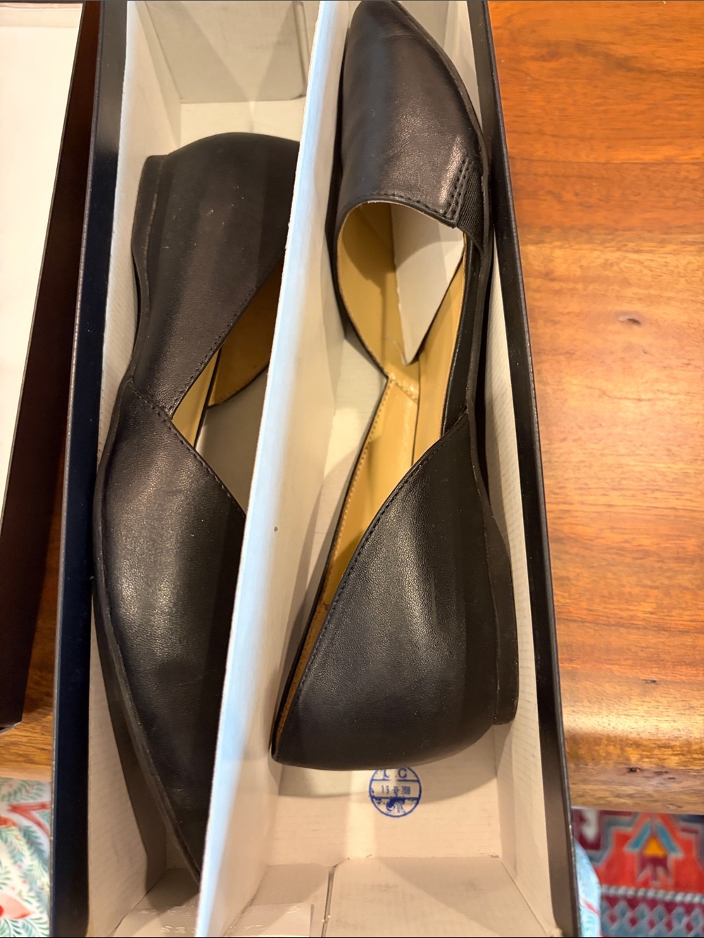 Naturalizer Black Pointed D'Orsay Leather Flats - Picture 10 of 10
